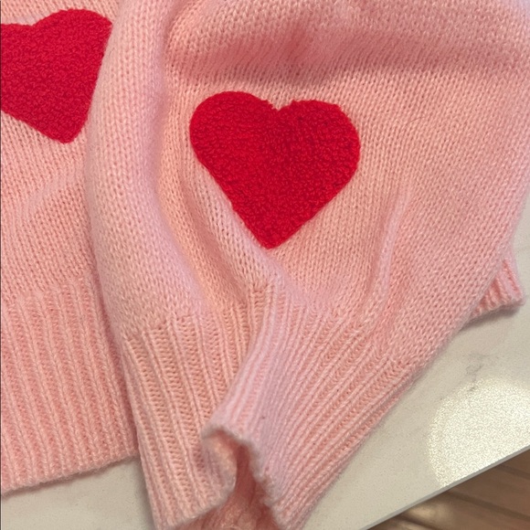 Pink Cardigan with Red Heart Accents - Picture 3 of 5